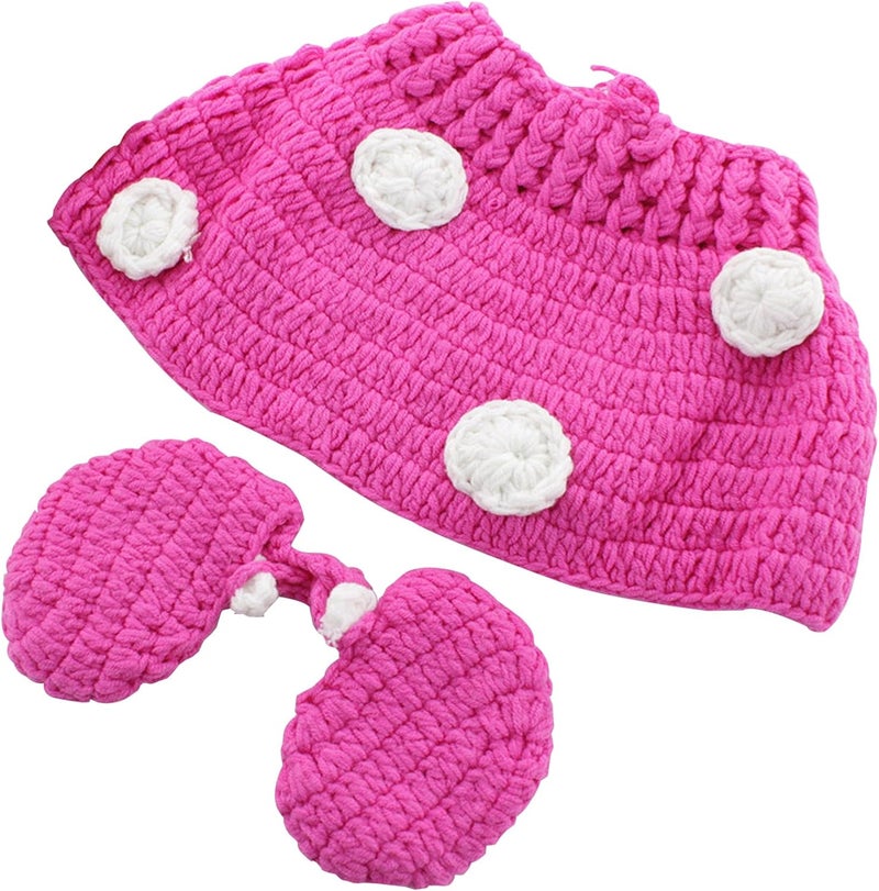 Jastore Photography Prop Baby Costume Cute Crochet Knitted Hat Cap Girl Boy Diaper Shoes Mouse - Image 4